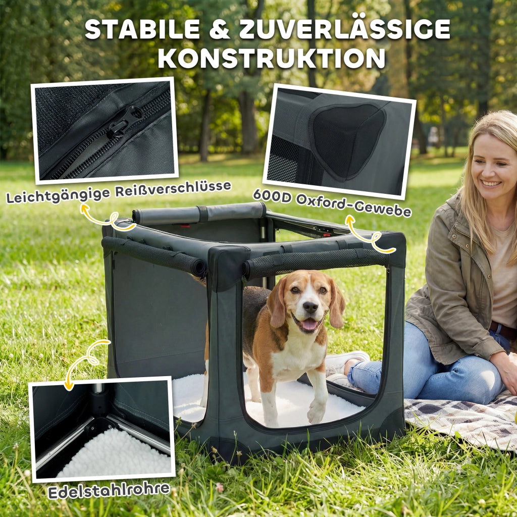 Trasportino pieghevole per cani con cuscino removibile lavabile tessuto Oxford fino 20kg ¨C Xylo ¨C Verde militare