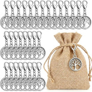 30 Levensboom Sleutelhanger con Chiusura a Cerniera e Decorazione a Maille