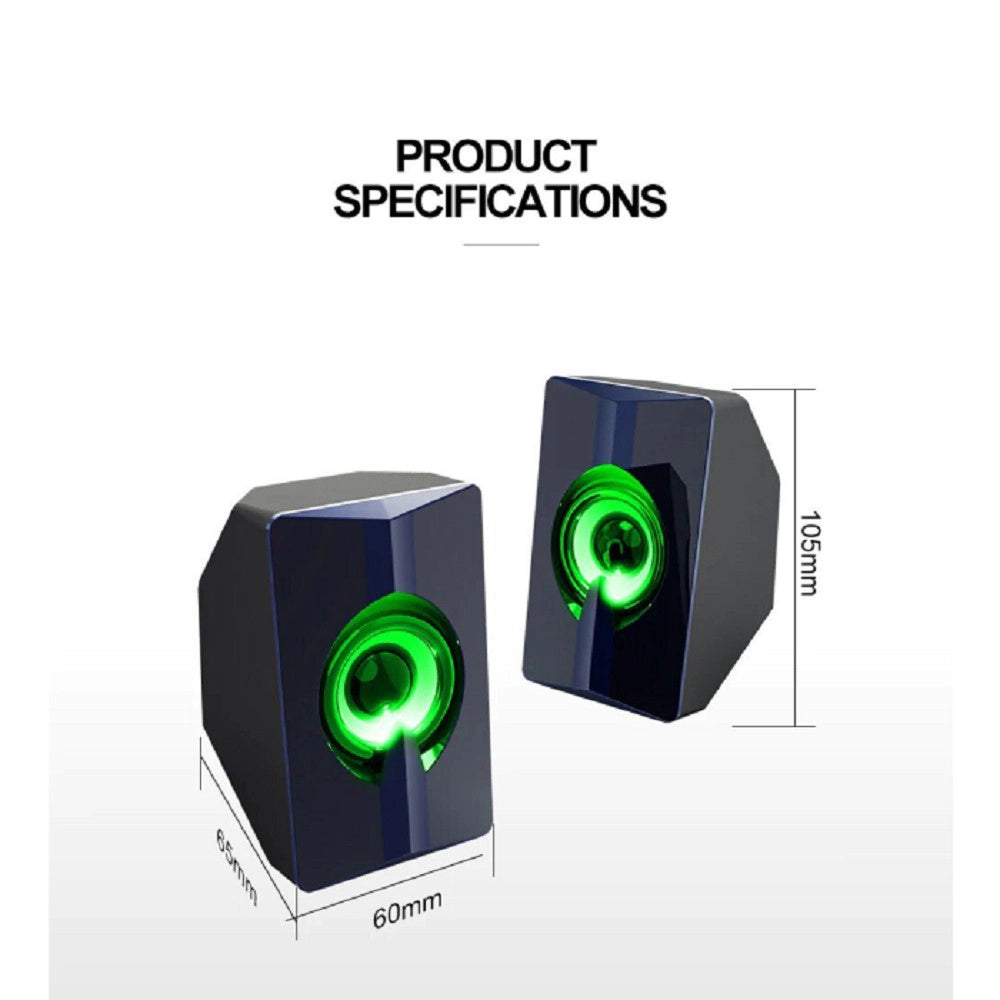 Trade Shop - Set Mini Altoparlanti Speakers Per Basso Per Computer Luci Led Colorate Q-t124 -