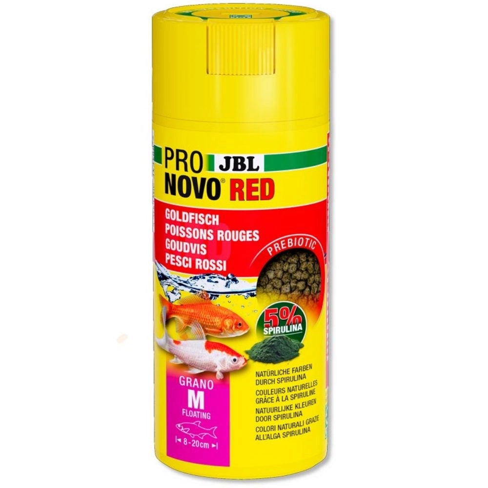JBL ProNovo Red Grano M - Mangime base in granuli per tutti i pesci rossi da 8 a 20cm Formato: 250 ml