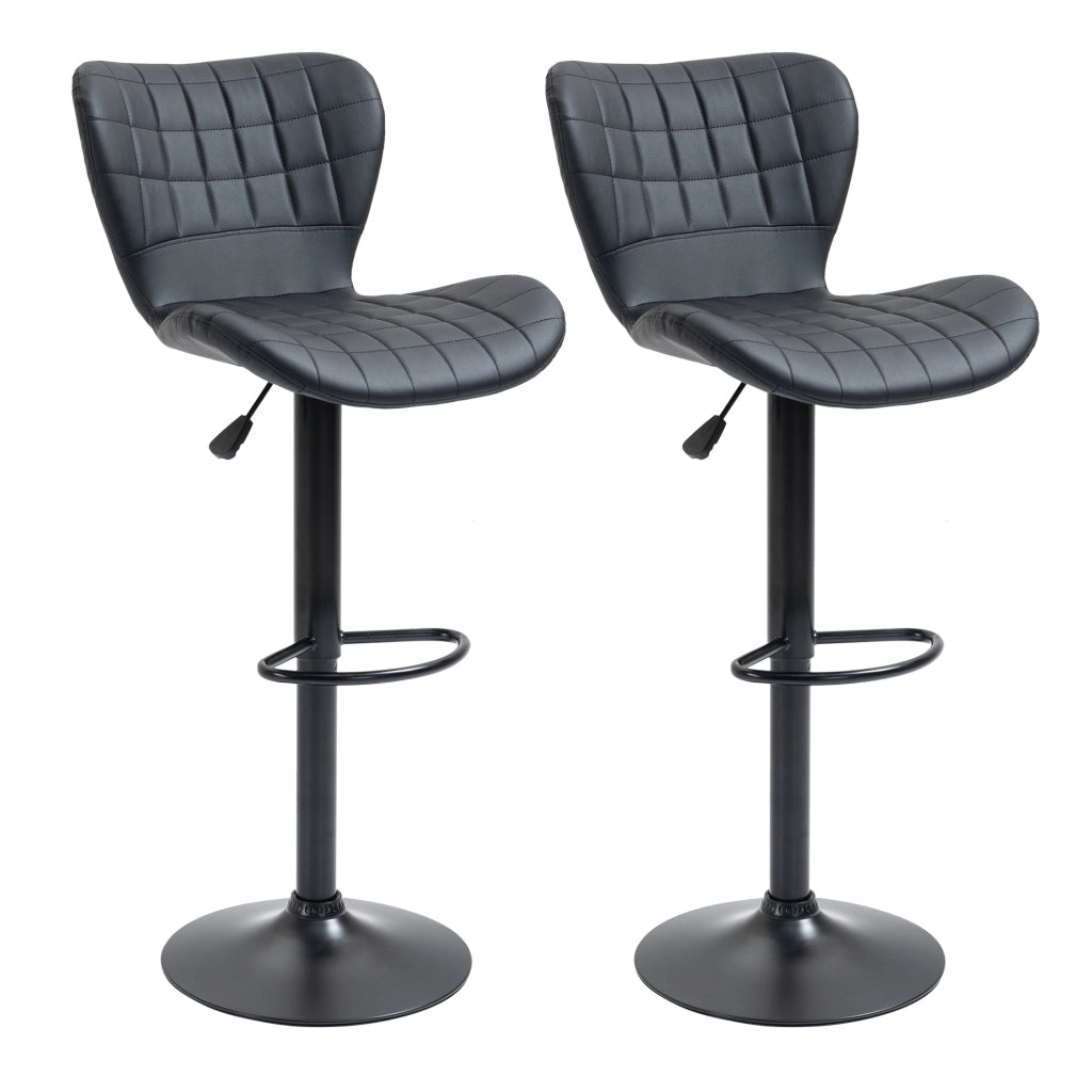 Set 2 Sgabelli da Bar Retr¨° ¨C Xylo ¨C Nero, Altezza Regolabile 89-109 cm