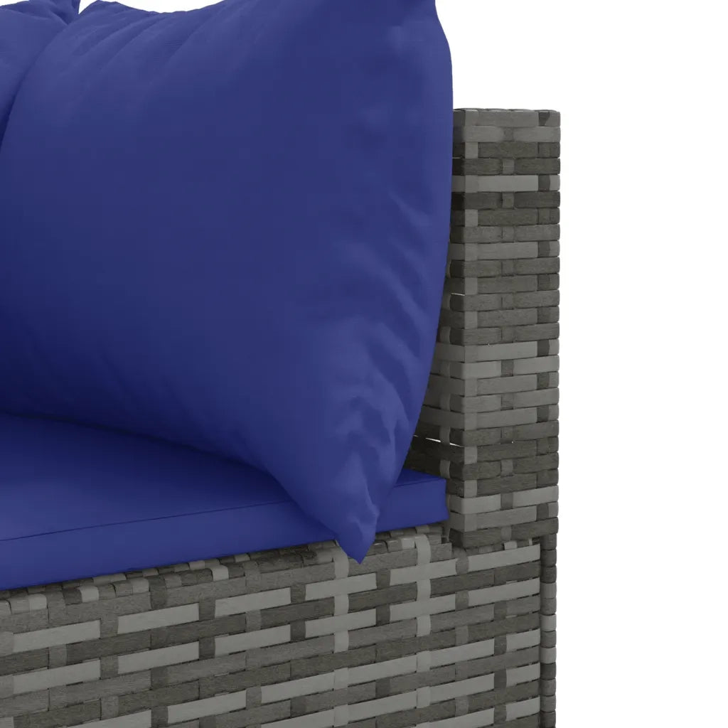 Set Divano da Giardino 10 pz con Cuscini Grigio in Polyrattan 3308311