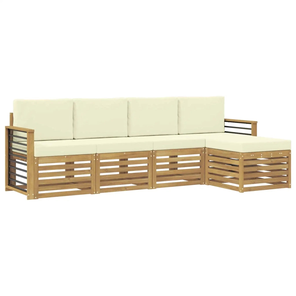 Set di divani da esterno 5 pcs Bianco e Crema 3391685