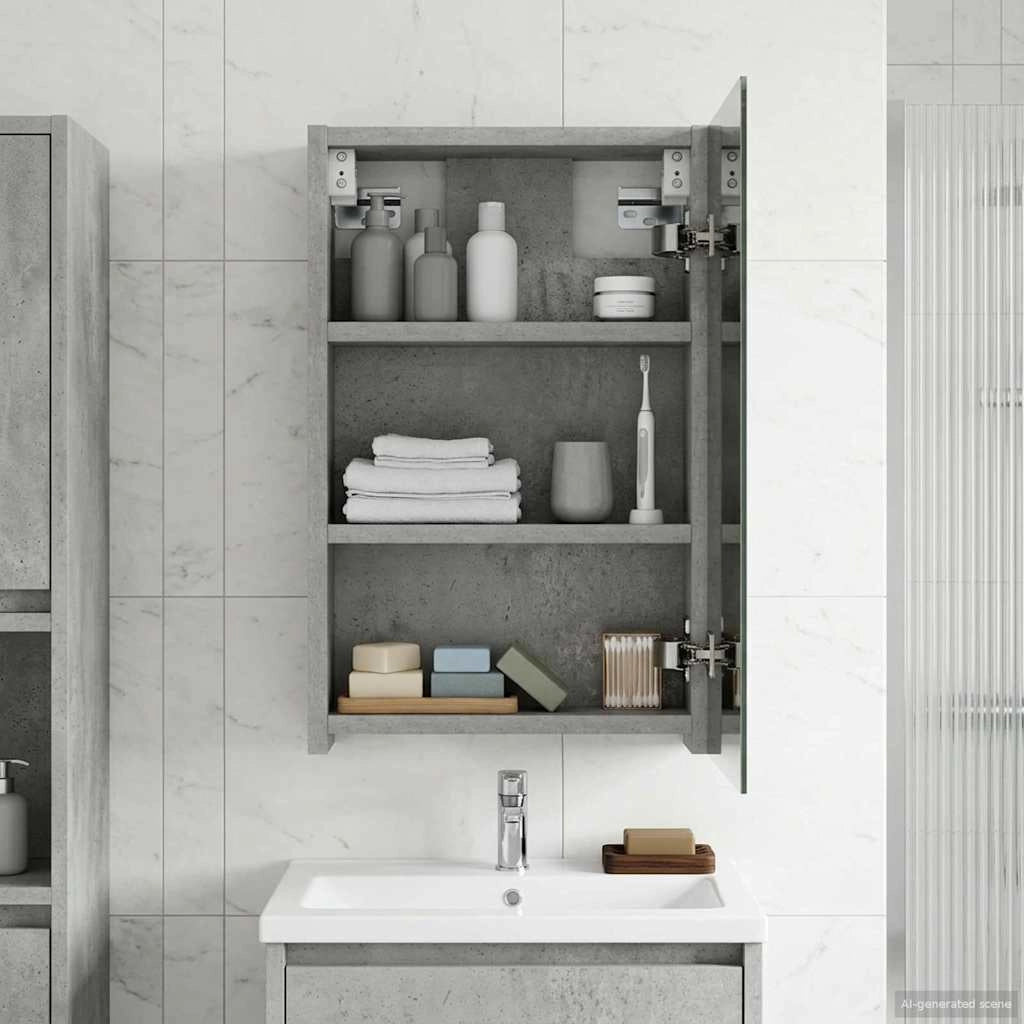 Mobiletto per specchio da bagno Grigio cemento 889010