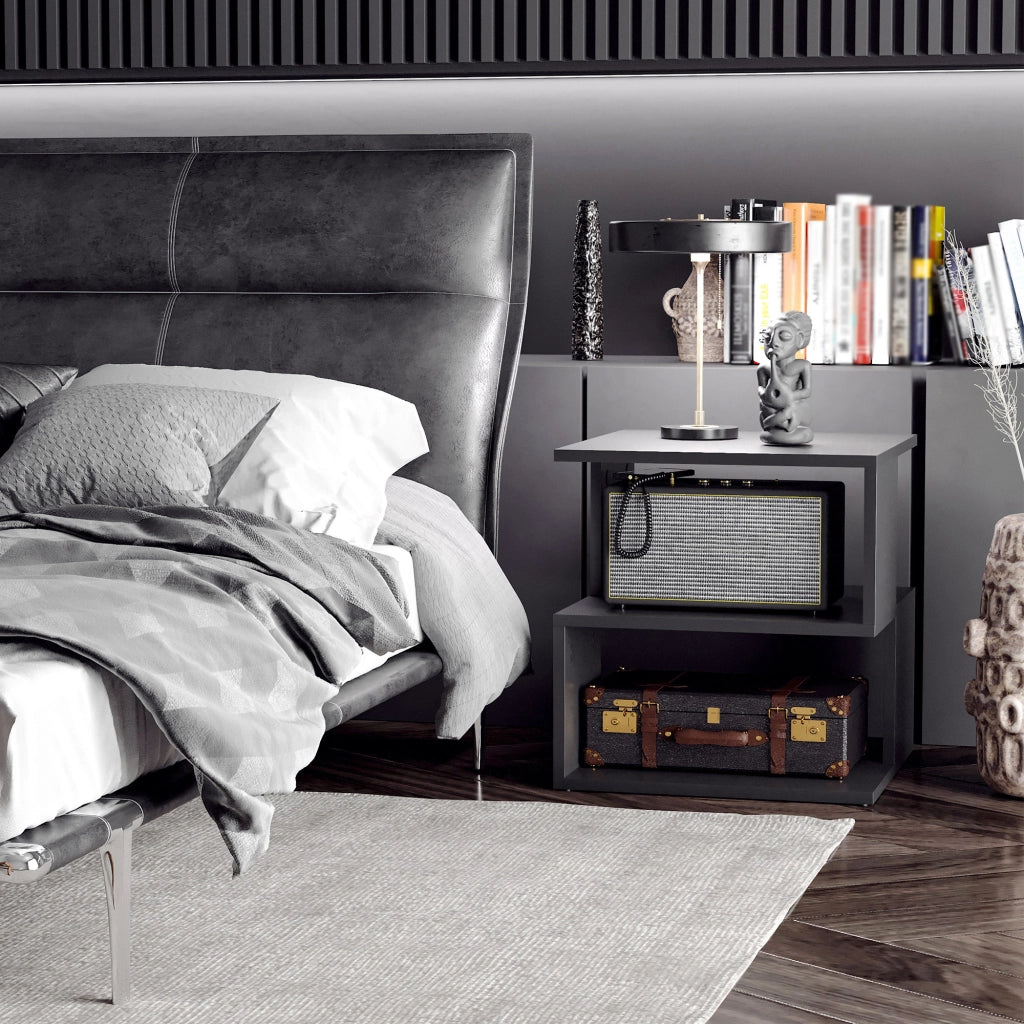 Tavolino 3 Livelli ¨C Minimal ¨C 40x40x43 cm Nero