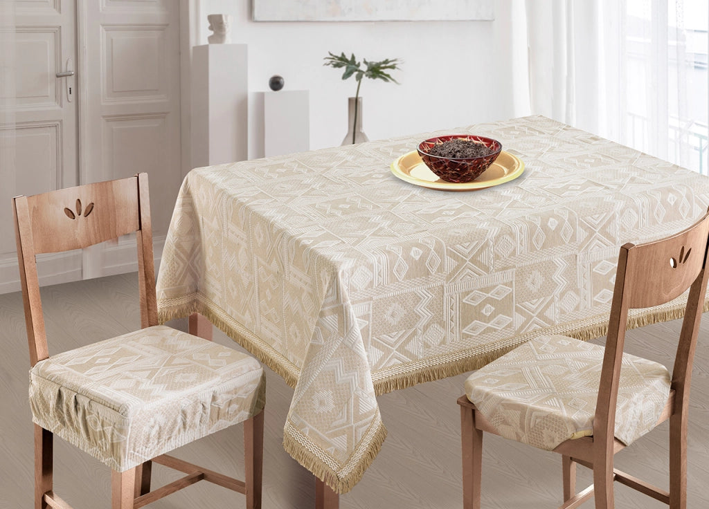 Copritavolo Salotto/Cucina Jacquard Modello Mexico Made In Italy - 140x220 - Arancio