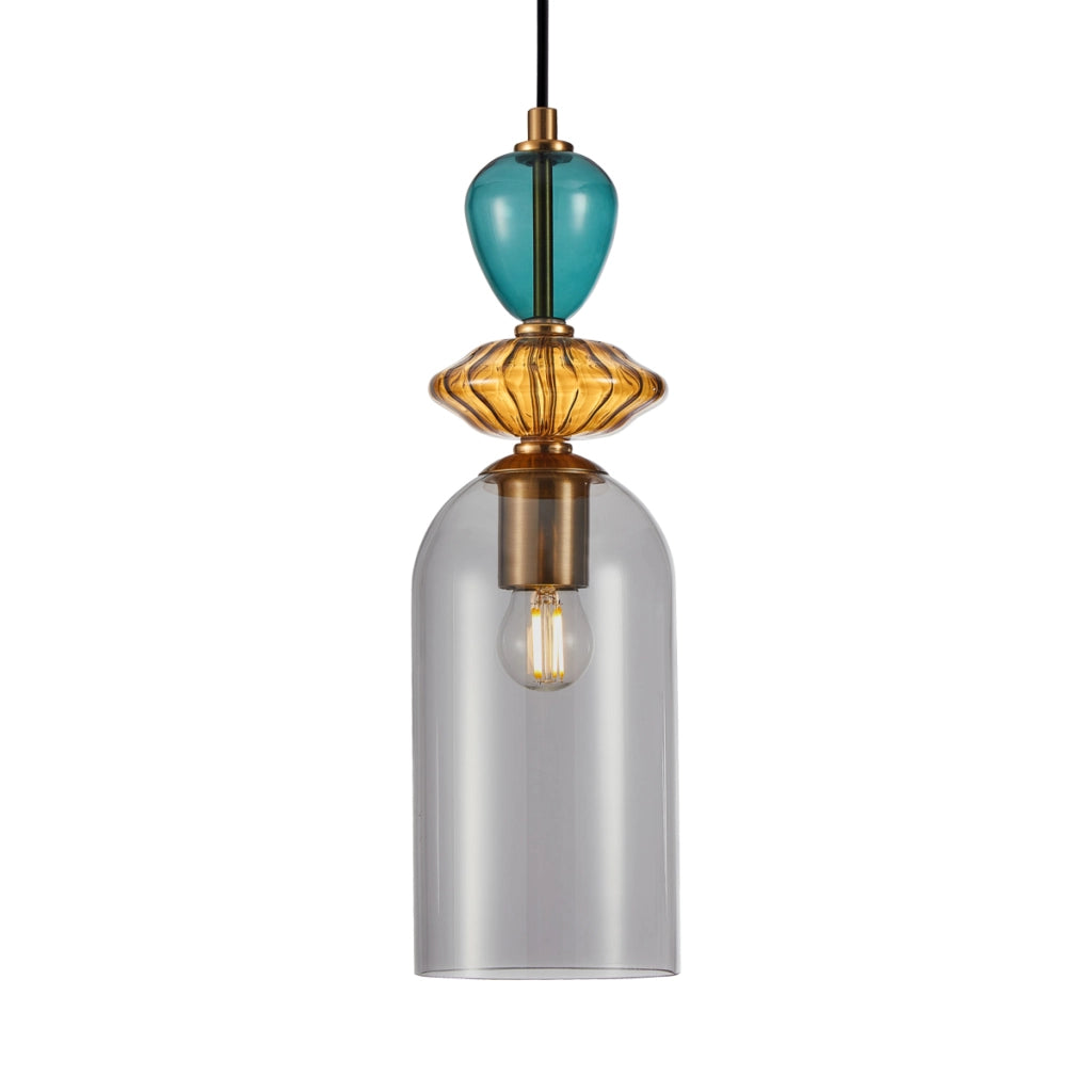 Lampada a sospensione Italux Busco vetro multicolor E27