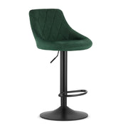 Sgabello girevole VALORA DAKA - Velluto verde con base nera