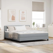 Letto a molle con materasso Grigio chiaro 180 x 200 cm Tessuto