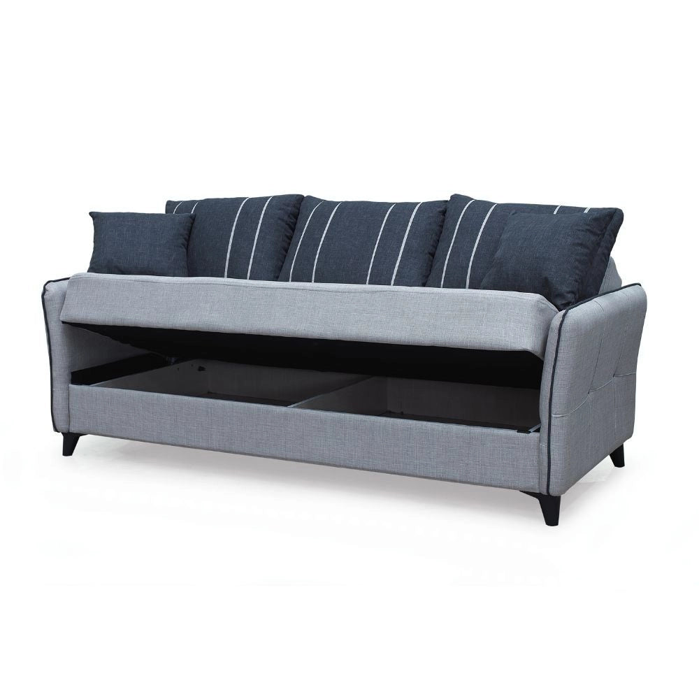 Divano letto contenitore grigio chiaro 210x94x80