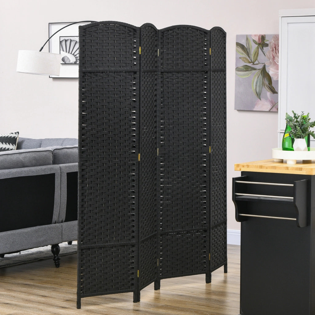 Biombo Separatore 4 Pannelli ¨C Minimal ¨C 160x170 cm Nero