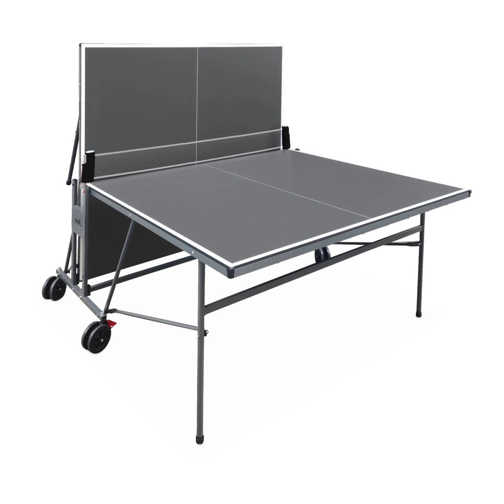 Tavolo da ping pong pieghevole da interno con 4 racchette e 6 palline,