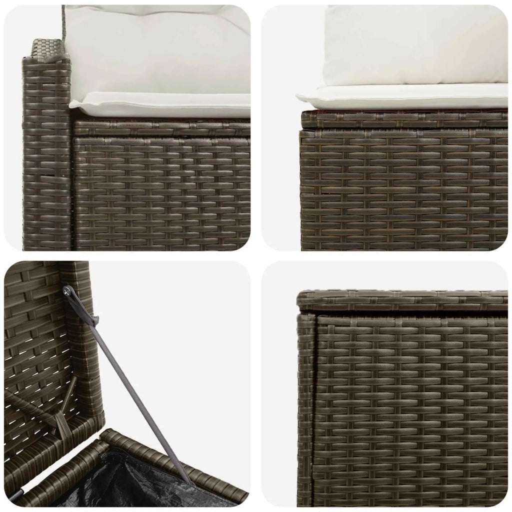 Set di divani 7 pz Marrone e Bianco Crema 3448740