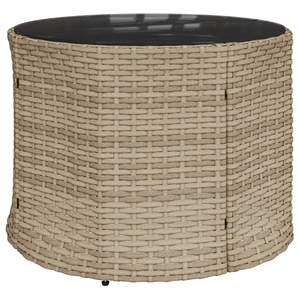Divano Giardino Tavolo e Cuscini Semicircolare Beige Polyrattan 3318519