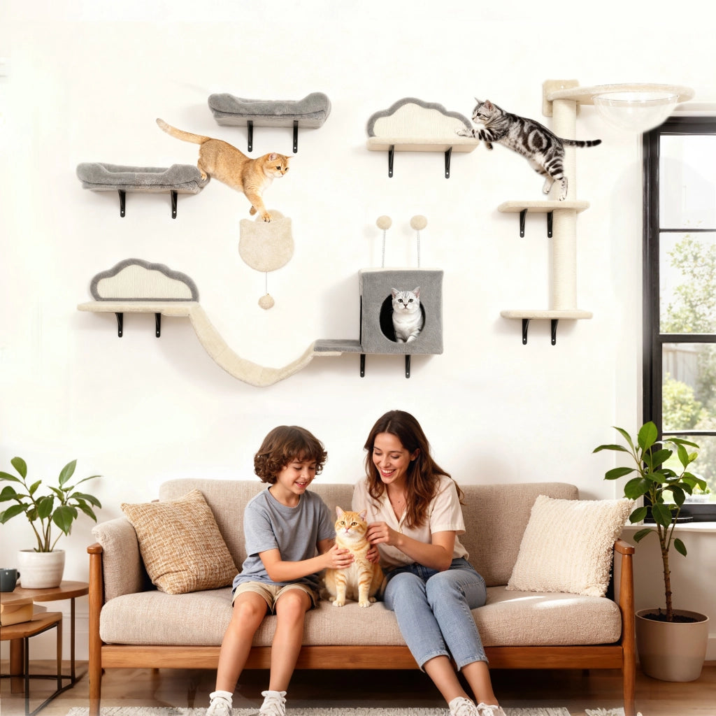 Libreria Muro Gatto 6 Pezzi ¨C Minimal ¨C Beige