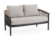 Divano da Giardino 2 Posti con Cuscini 140x75x85h cm in Alluminio e PP Fenix Antracite