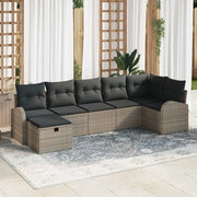 Set Divano da Giardino con cuscino 7 pcs Grigio polyrattan 3360430