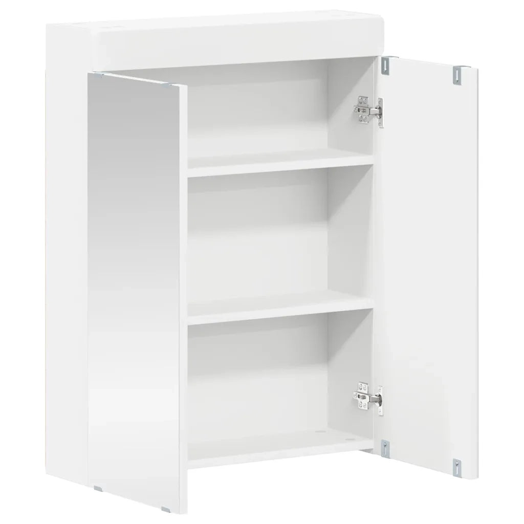 Mobiletto per specchio da Bagno | Armadio da bagno TULUM Bianco 60 x 16,5 x 78 cm