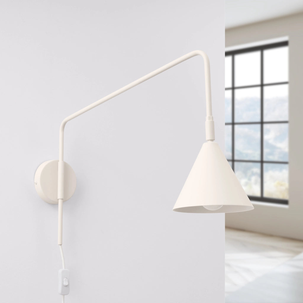 Lampada da parete NOX in acciaio beige opaco E14 10W LED design moderno