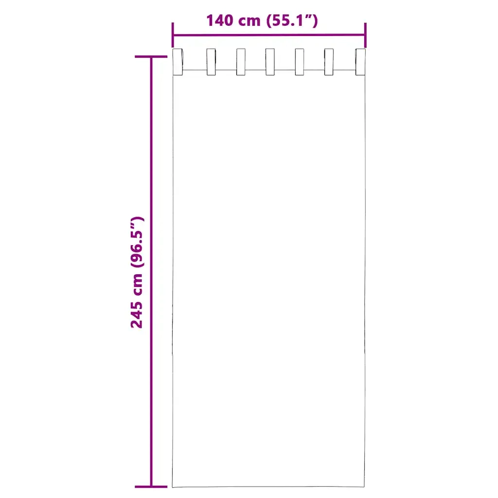 Tende in Voile con Linguetta 2 pz Nero