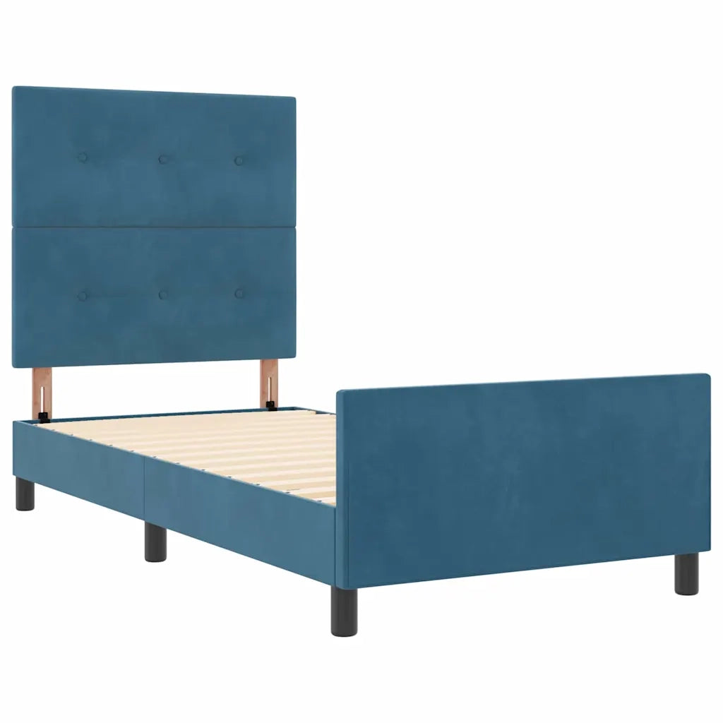 Letto a molle con testiera Blu Scuro 80 x 200 cm Velluto 3344907