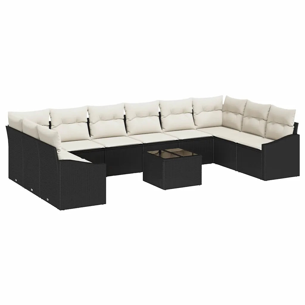 Set Divano da Giardino Marrone e Crema polyrattan 3355576