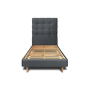 Letto 90x190 cm con testata imbottita - Tessuto velluto