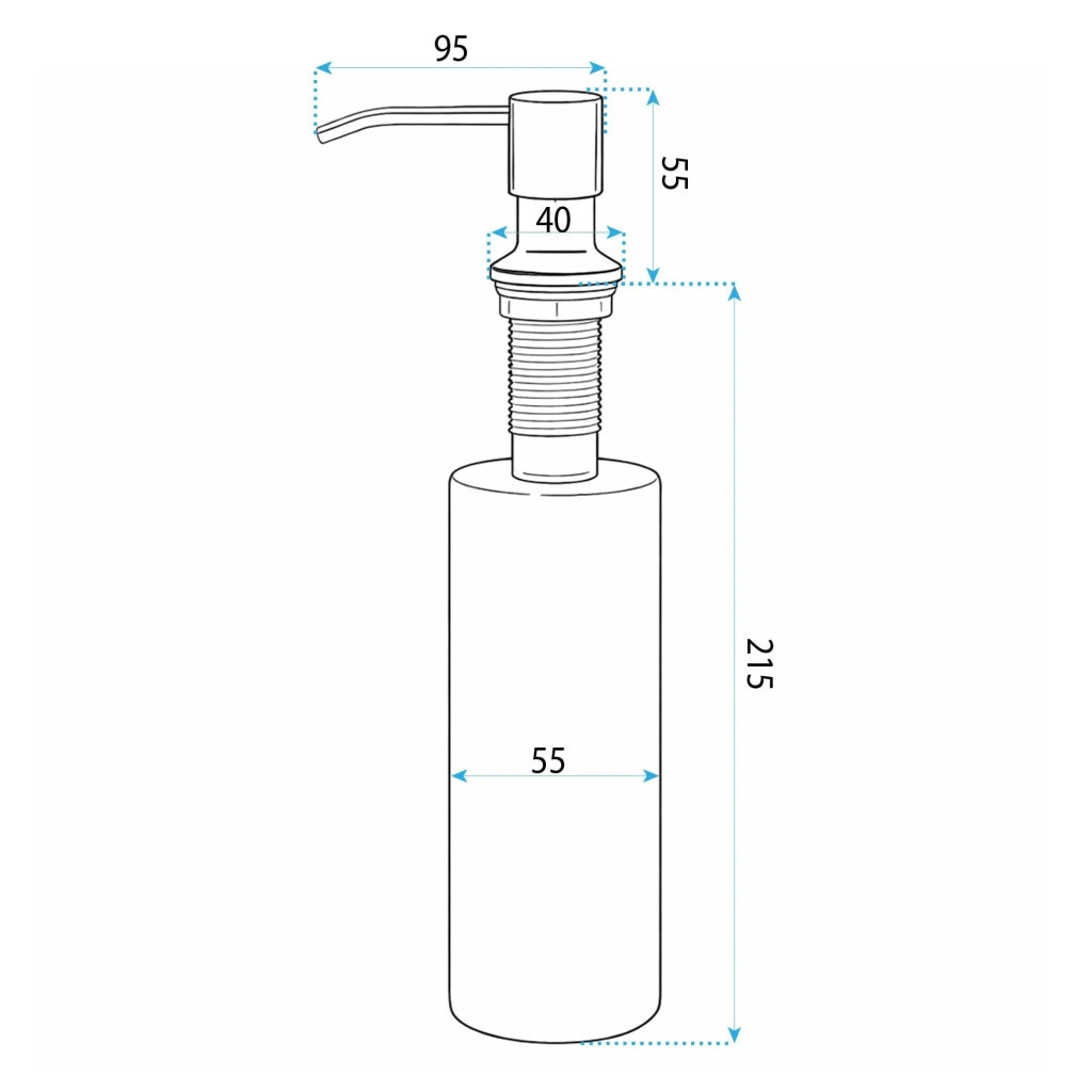 Dispenser Lavello Sapone Rea Erogatore Lon Brush Nickel