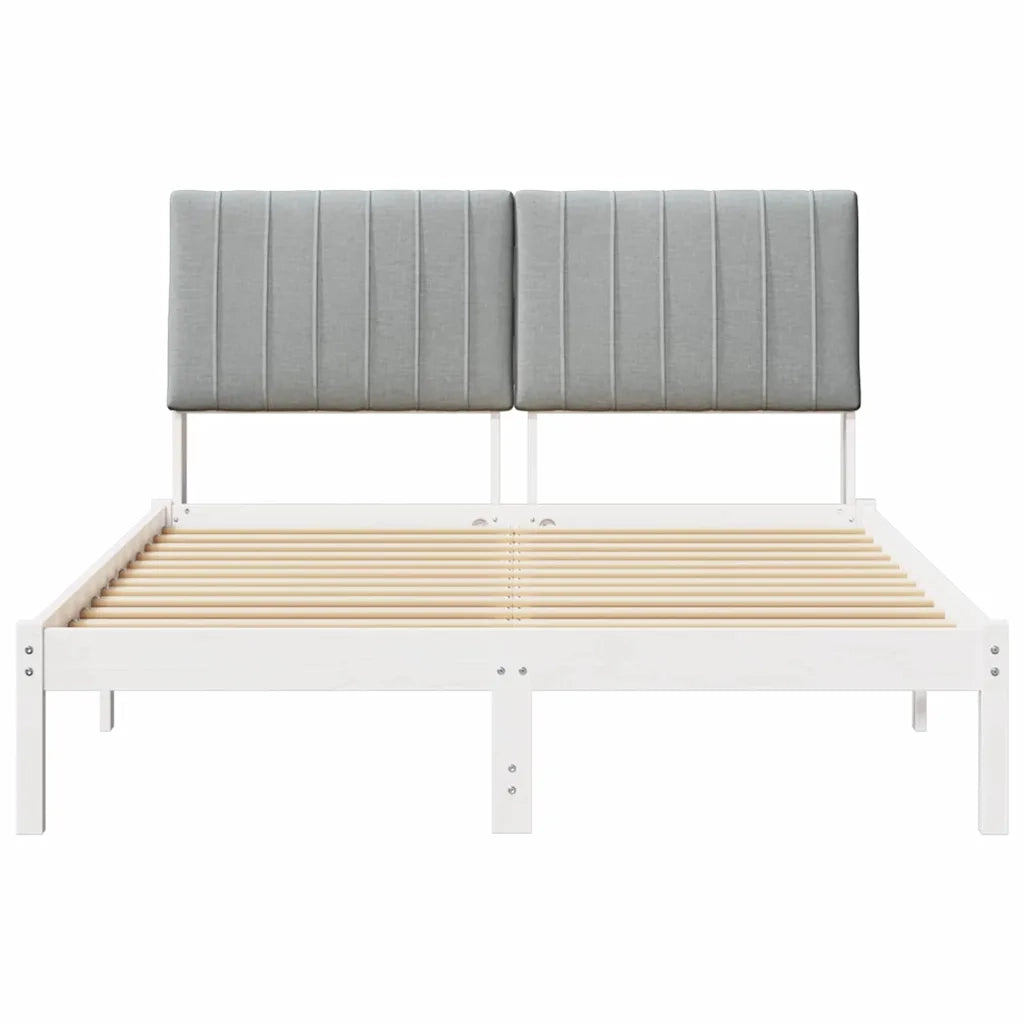 Struttura del letto Bianco 135 x 190 cm Pino massello