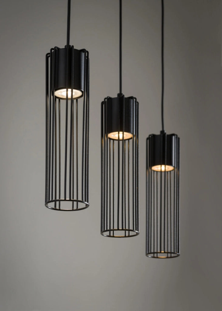 Lampada a sospensione industriale nera 3xGU10 Fobia Sigma