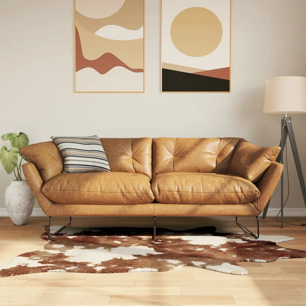 Tappeto Marrone e Bianco 120x170cm Mucca Lavabile 136624