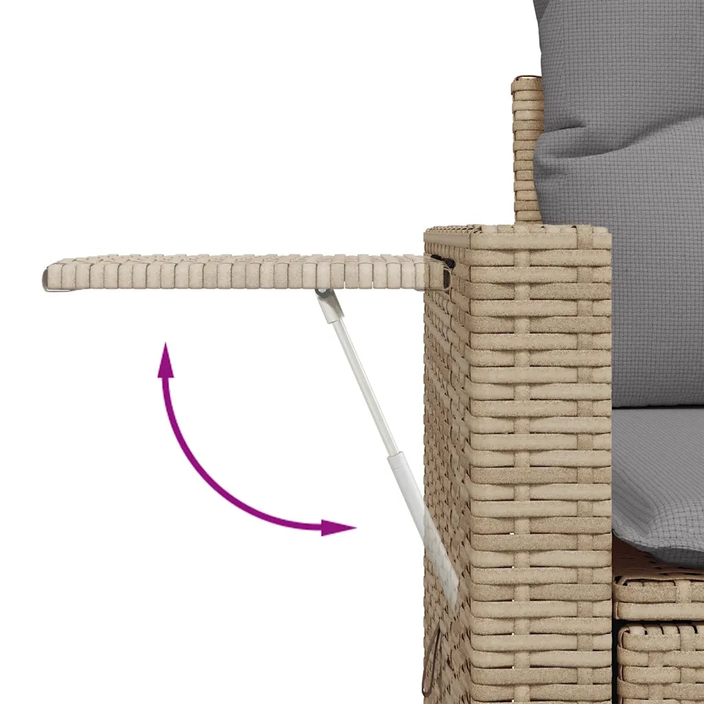 Set Divano da Giardino 6 pz con Cuscini Beige in Polyrattan 3326410