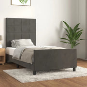 Giroletto senza Materasso Grigio Scuro 80x200 cm Velluto