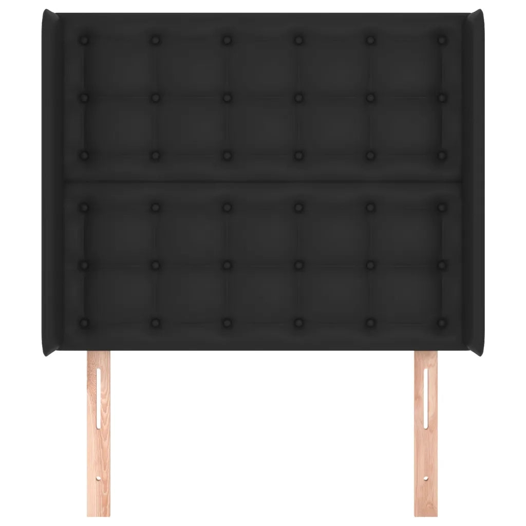 Testiera ad Orecchio-Testata con Orecchie Nera 103x16x118/128 cm in Similpelle 202607