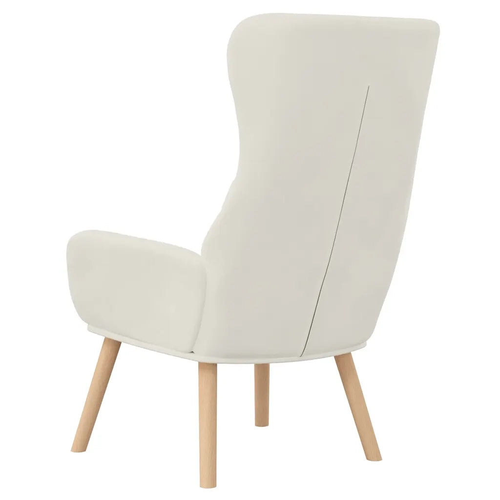 Poltrona | Sedia Relax Bianco Crema Velluto