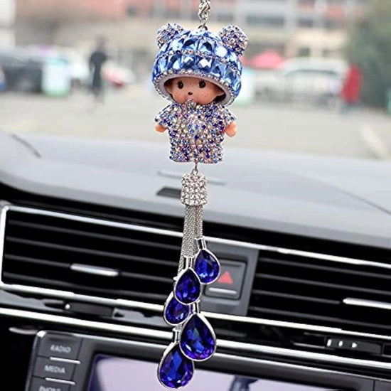 Specchio retrovisore decorativo per auto con diamanti in cristallo