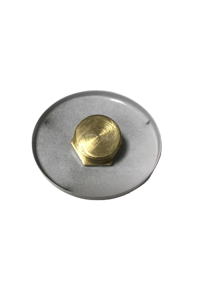 Tappo ottone bianco con vite e rosone, da 1/2
