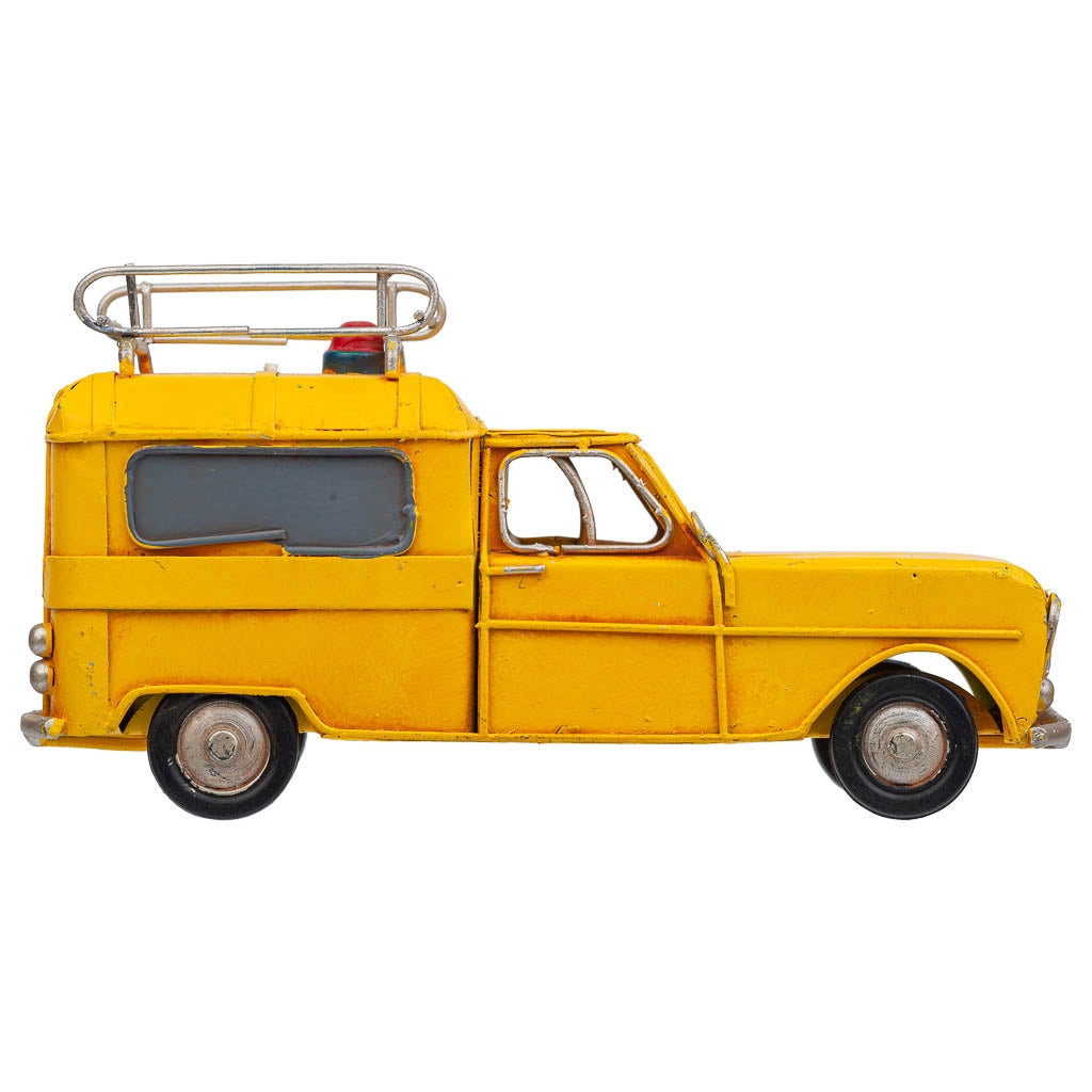 Auto in metallo giallo 17,5x7,5x9,5h
