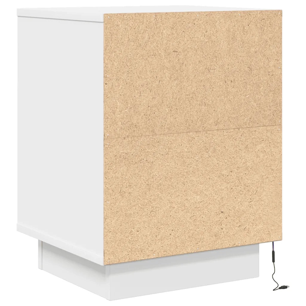 Comodino con Luci a LED Bianco 38x34x50 cm 861283