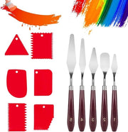 Set di pennelli per pittura acrilica e olio su tela - 11 pezzi