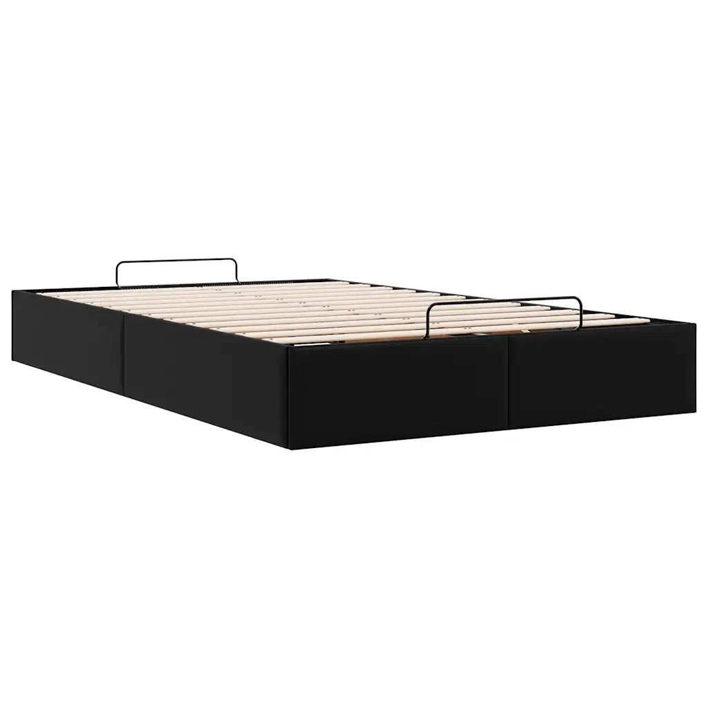 Struttura Letto Pouf senza Materasso Nero 120x200 cm Similpelle 3310794