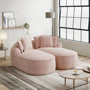 Divano Chaise Longue Doppio in Chenille con Cuscini ¨C MINIMAL ¨C Rosa