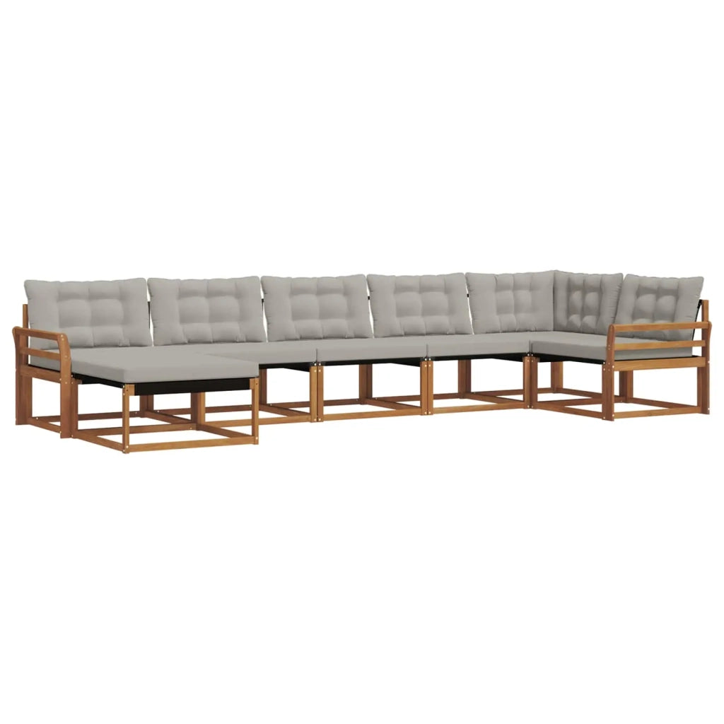 Set di divani da esterno 7 pcs Grigio Naturale e Chiaro 3369674