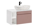 Set mobili bagno 80 cm con lavabo da appoggio Iconic Rose 80 cm