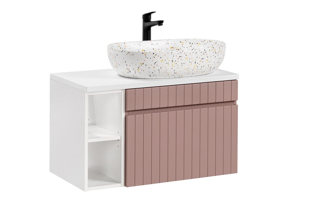Set mobili bagno 80 cm con lavabo da appoggio Iconic Rose 80 cm