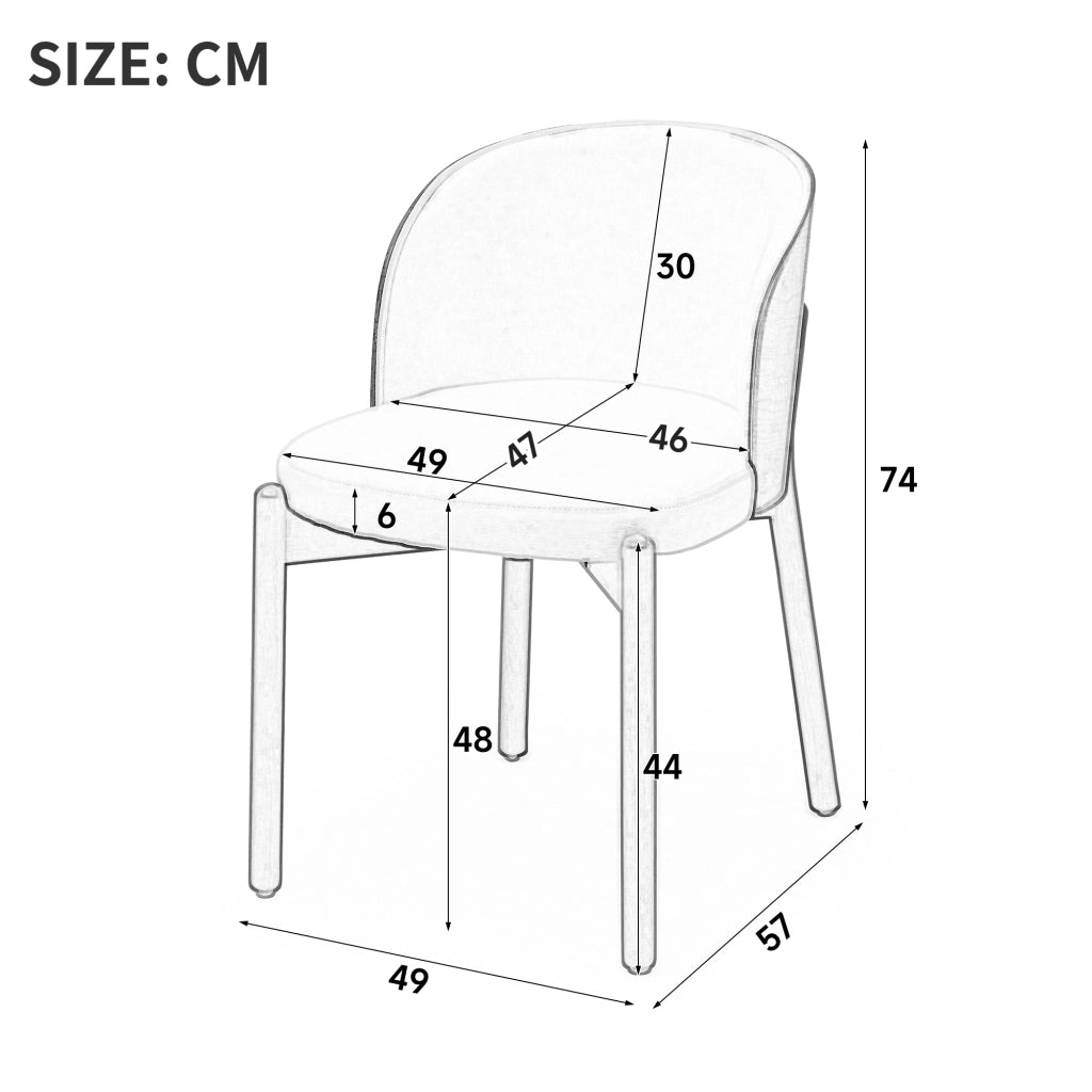 SEDIA da pranzo Set da 2 pezzi in legno e lino colore naturale