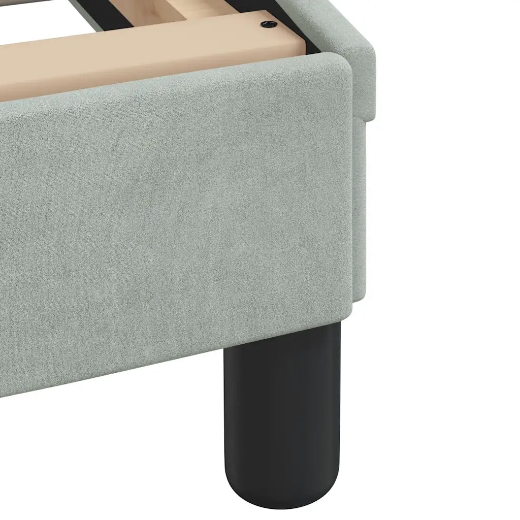 Letto con Materasso Hanko Grigio Chiaro 200x200cm Velluto