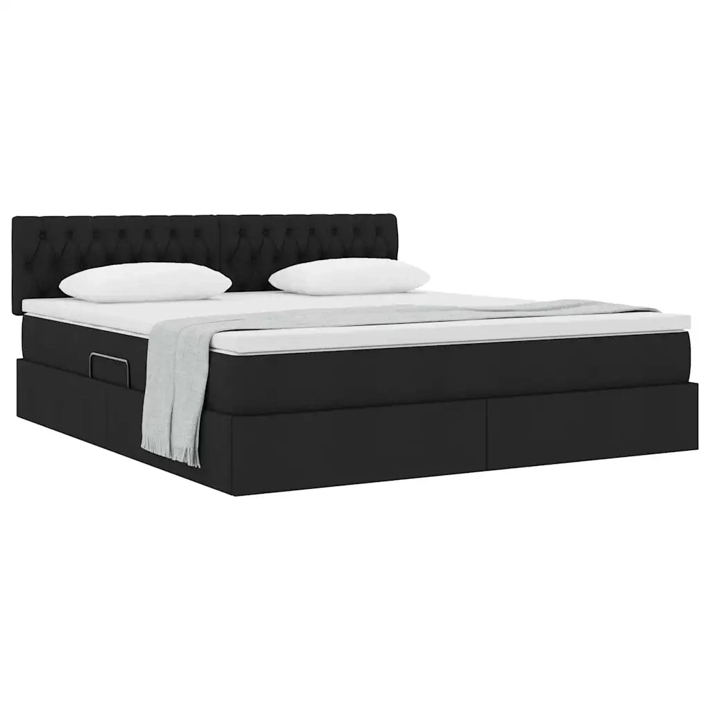 Letto con contenitore e materasso Nero 160 x 200 cm 3370583