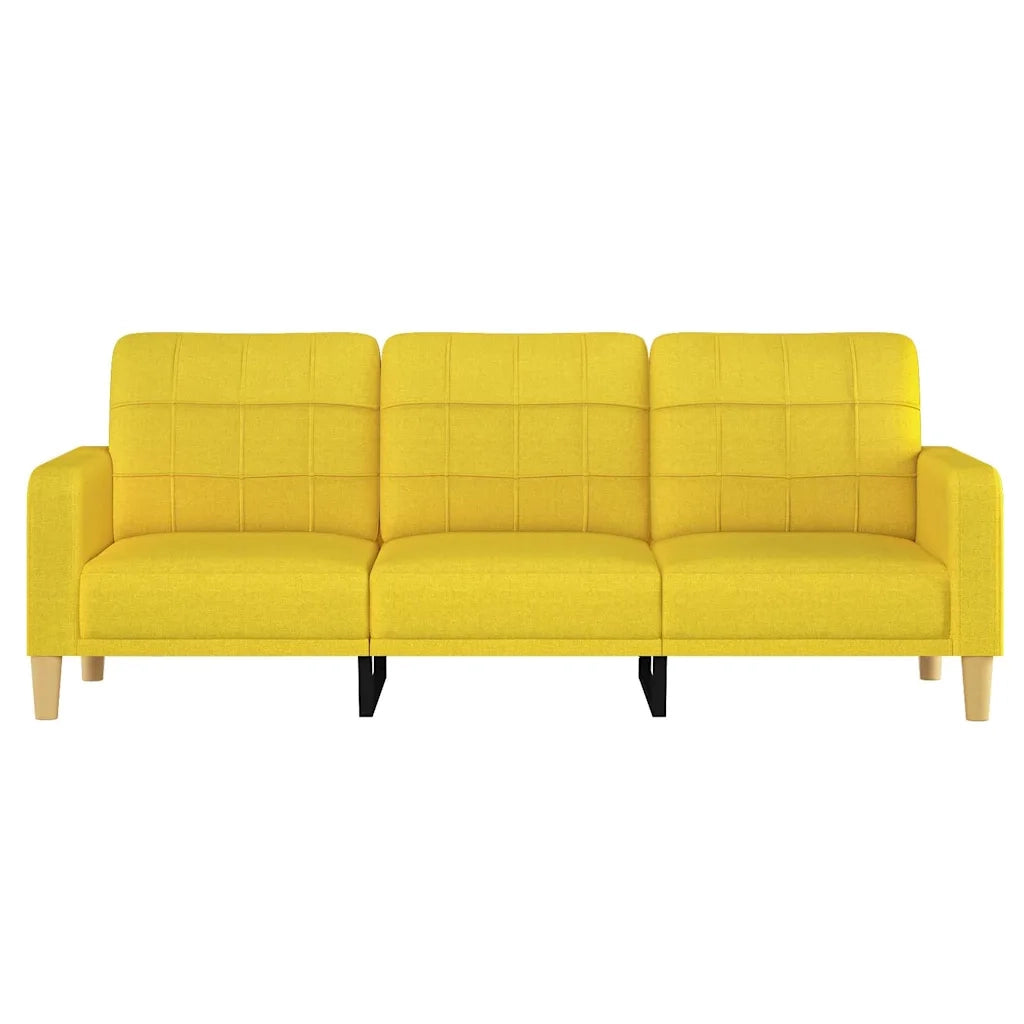 Divano a 3 Posti-Sofa 3 Posti Giallo Chiaro 180 cm in Tessuto 410491
