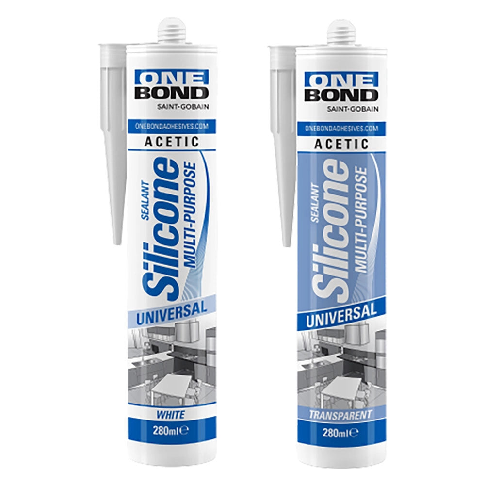 SILICONE ACETICO MULTIUSO trasparente ml 280- 12 pezzi  - ONEBOND